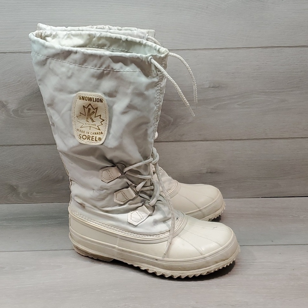 Vintage Sorel Women Snowlion Tall Insulated Lined  Duck Boots Canada sz 8